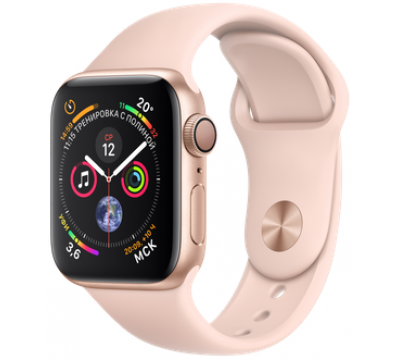 Apple Watch Sport Series 5 40mm Gold Aluminum Case with Pink Sand Sport Band