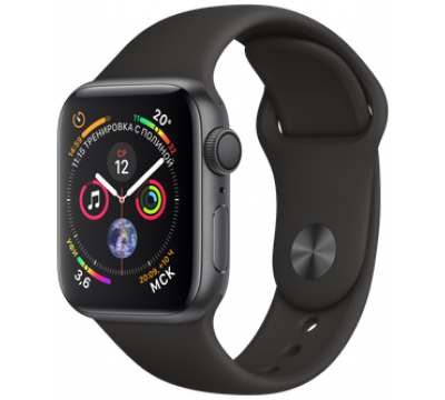 Apple Watch Sport Series 5 44mm Space Gray Aluminum Case with Black Sport Band